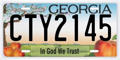 GA license plate CTY2145
