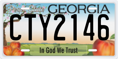 GA license plate CTY2146