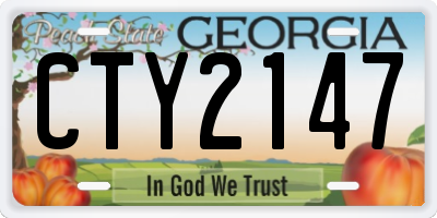 GA license plate CTY2147