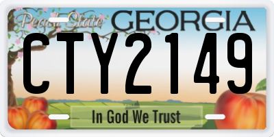 GA license plate CTY2149