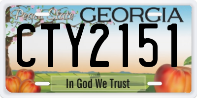 GA license plate CTY2151