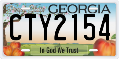 GA license plate CTY2154