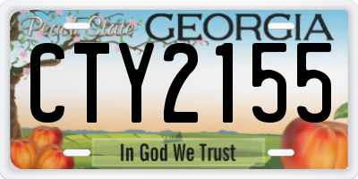 GA license plate CTY2155