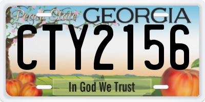 GA license plate CTY2156
