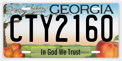 GA license plate CTY2160