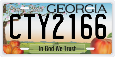 GA license plate CTY2166