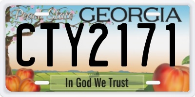 GA license plate CTY2171