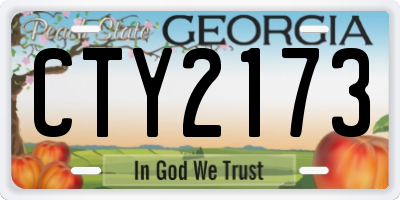 GA license plate CTY2173