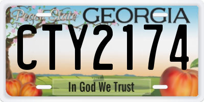 GA license plate CTY2174