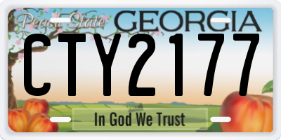GA license plate CTY2177