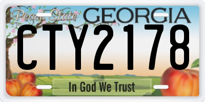 GA license plate CTY2178