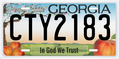 GA license plate CTY2183