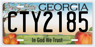 GA license plate CTY2185