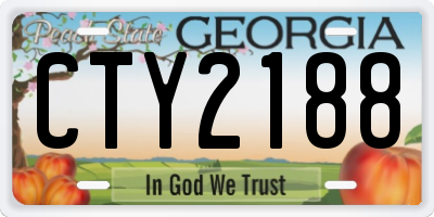 GA license plate CTY2188