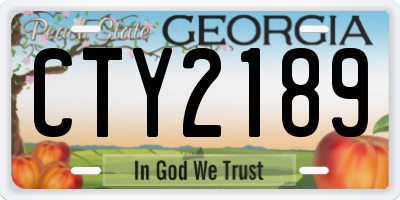 GA license plate CTY2189