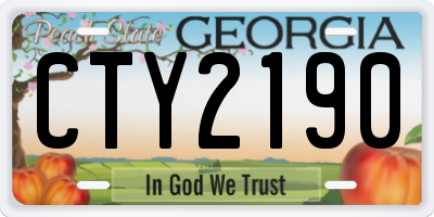 GA license plate CTY2190