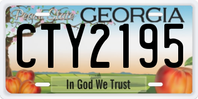 GA license plate CTY2195
