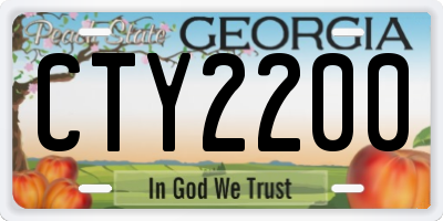 GA license plate CTY2200
