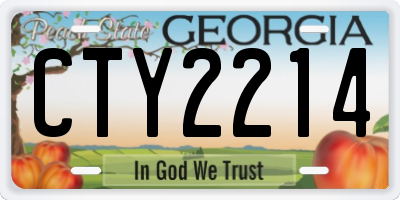 GA license plate CTY2214