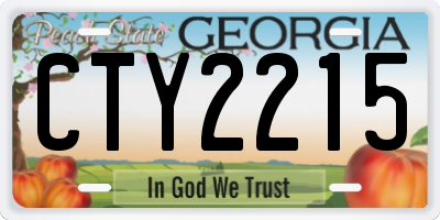 GA license plate CTY2215