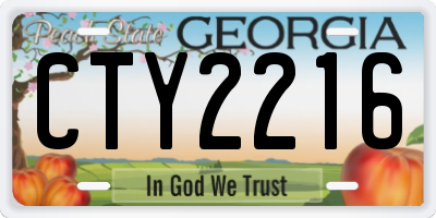 GA license plate CTY2216