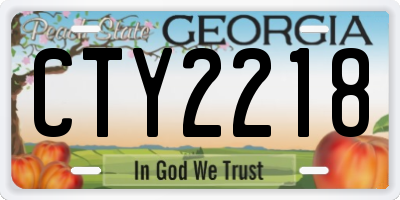 GA license plate CTY2218