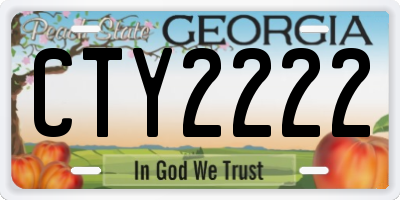 GA license plate CTY2222