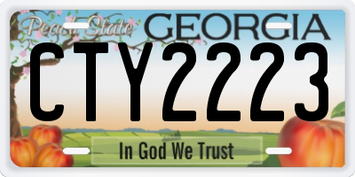 GA license plate CTY2223