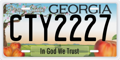 GA license plate CTY2227