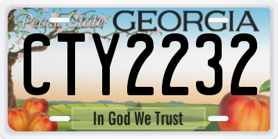GA license plate CTY2232