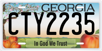 GA license plate CTY2235