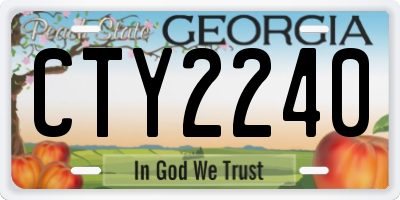 GA license plate CTY2240