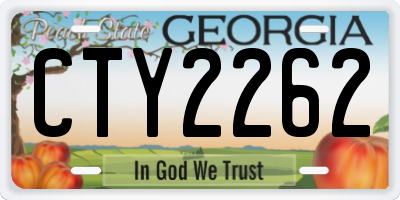 GA license plate CTY2262