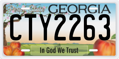 GA license plate CTY2263