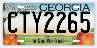 GA license plate CTY2265