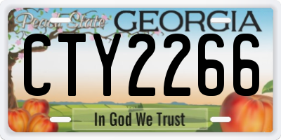 GA license plate CTY2266