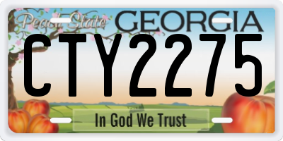 GA license plate CTY2275