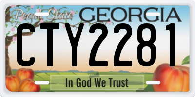 GA license plate CTY2281
