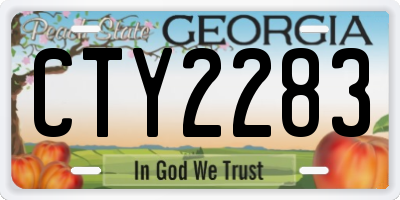 GA license plate CTY2283