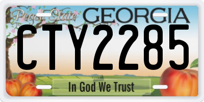 GA license plate CTY2285