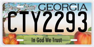 GA license plate CTY2293
