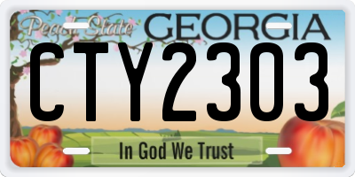 GA license plate CTY2303