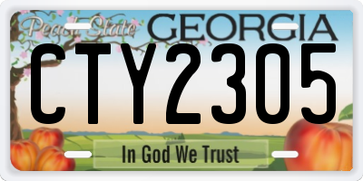 GA license plate CTY2305