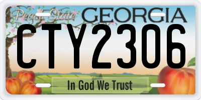 GA license plate CTY2306