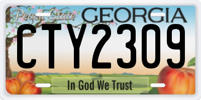 GA license plate CTY2309