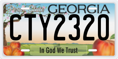 GA license plate CTY2320