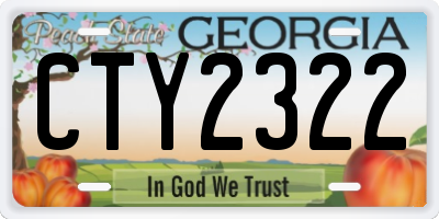 GA license plate CTY2322