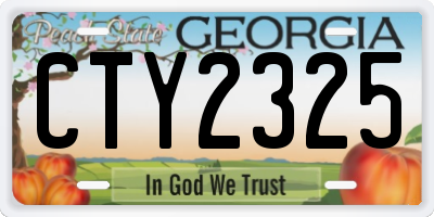 GA license plate CTY2325