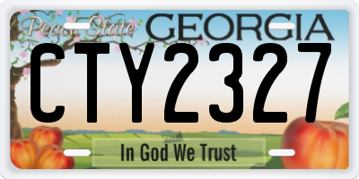 GA license plate CTY2327