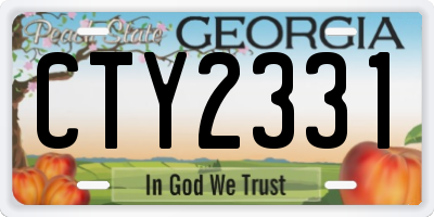 GA license plate CTY2331